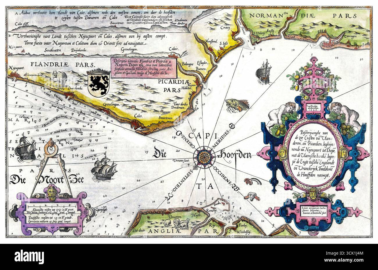 Fiandre Mappa Mappa della normandia dell'annata Immagini senza sfondo e Foto Stock ...