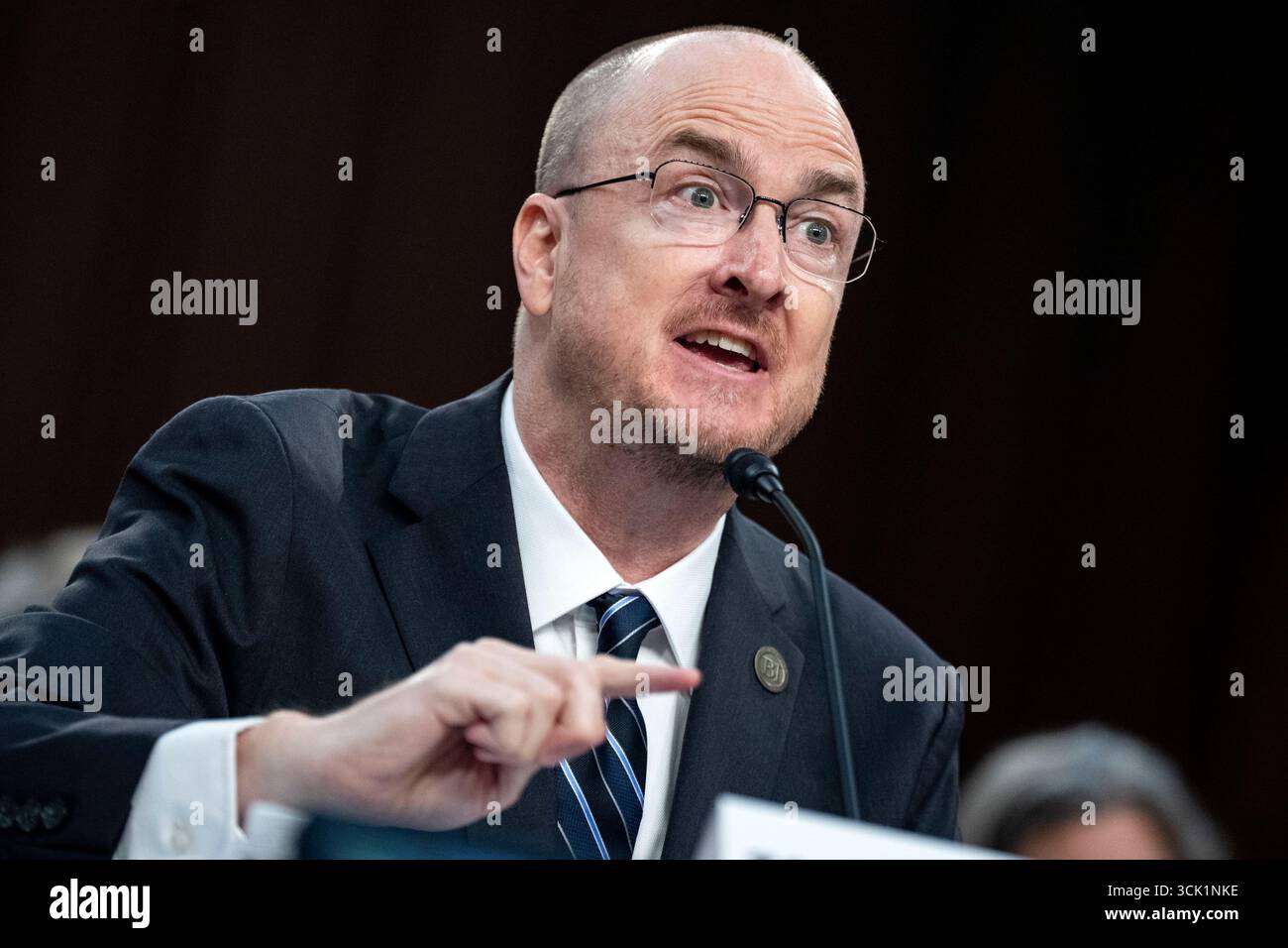 Washington, Stati Uniti. 9 settembre 2025. Toby Rogers, membro del Brownstone Institute, parla durante un'audizione della sottocommissione per la sicurezza interna e gli affari governativi del Senato sulle percezioni pubbliche e le politiche in materia di vaccini presso il Campidoglio degli Stati Uniti a Washington, DC martedì 9 settembre 2025. Foto di Bonnie Cash/UPI credito: UPI/Alamy Live News Foto Stock