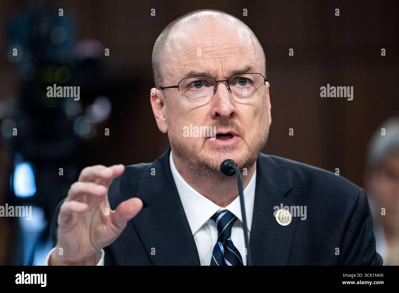 Washington, Stati Uniti. 9 settembre 2025. Toby Rogers, membro del Brownstone Institute, parla durante un'audizione della sottocommissione per la sicurezza interna e gli affari governativi del Senato sulle percezioni pubbliche e le politiche in materia di vaccini presso il Campidoglio degli Stati Uniti a Washington, DC martedì 9 settembre 2025. Foto di Bonnie Cash/UPI credito: UPI/Alamy Live News Foto Stock