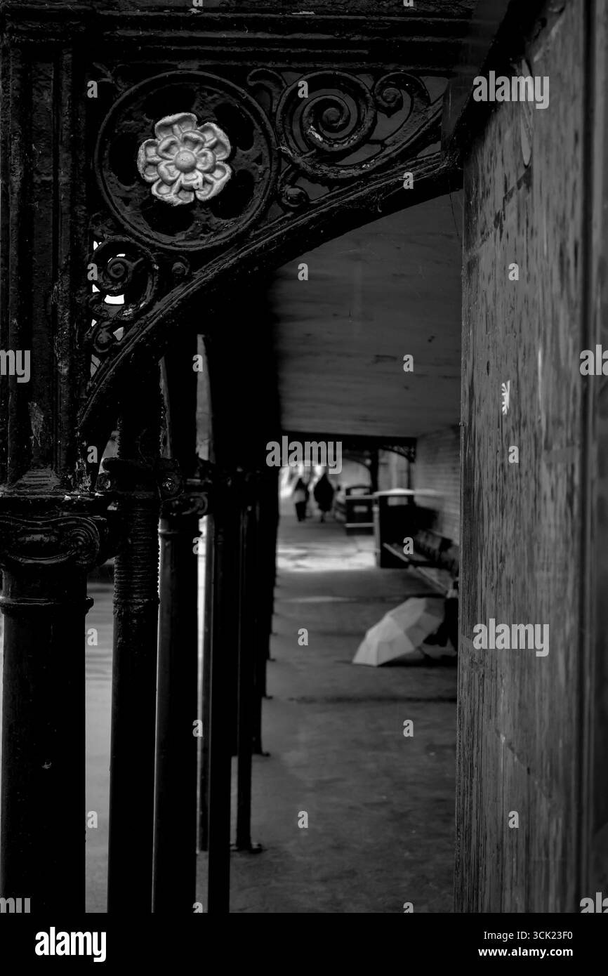 Ferro decorativo con sfocature sullo sfondo Foto Stock