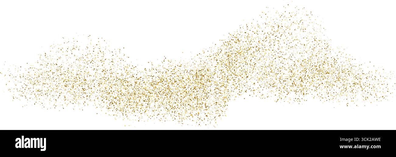 Linee ondulate punteggiate d'oro per uno sfondo di lusso di qualità superiore e un design da vacanza. Forma d'onda ondulata in oro astratto, liquido lucido e ondulato. Illustrazione Vettoriale
