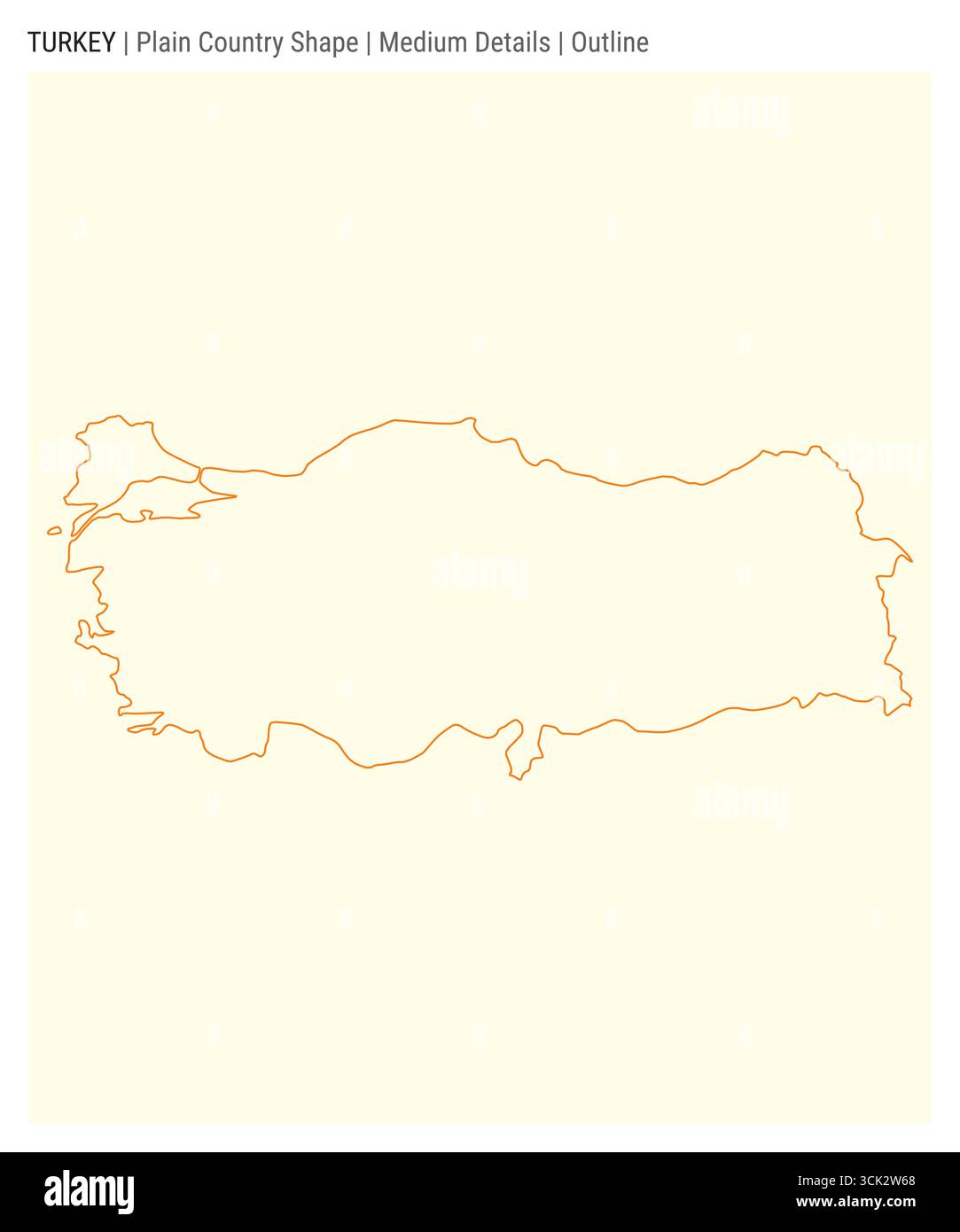 Mappa della Turchia. Dettagli medi. Stile contorno. Forma di tacchino. Illustrazione vettoriale. Illustrazione Vettoriale