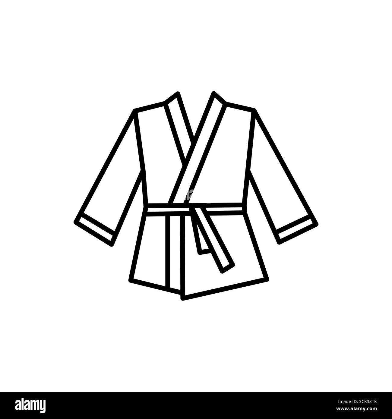 Uniforme per arti marziali, icona di linea, sfondo isolato Illustrazione Vettoriale