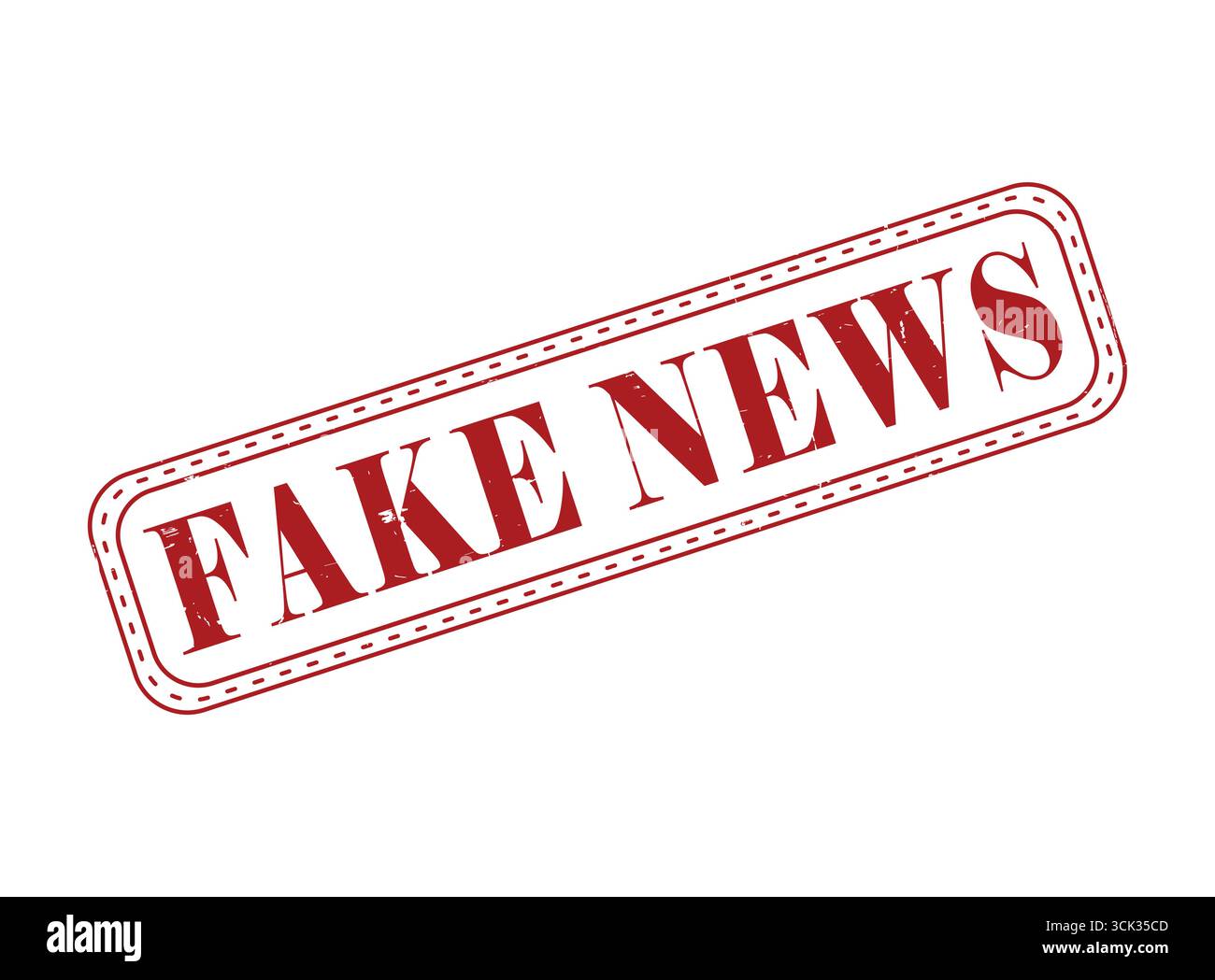Un sigillo in gomma Fake News con un contorno Illustrazione Vettoriale