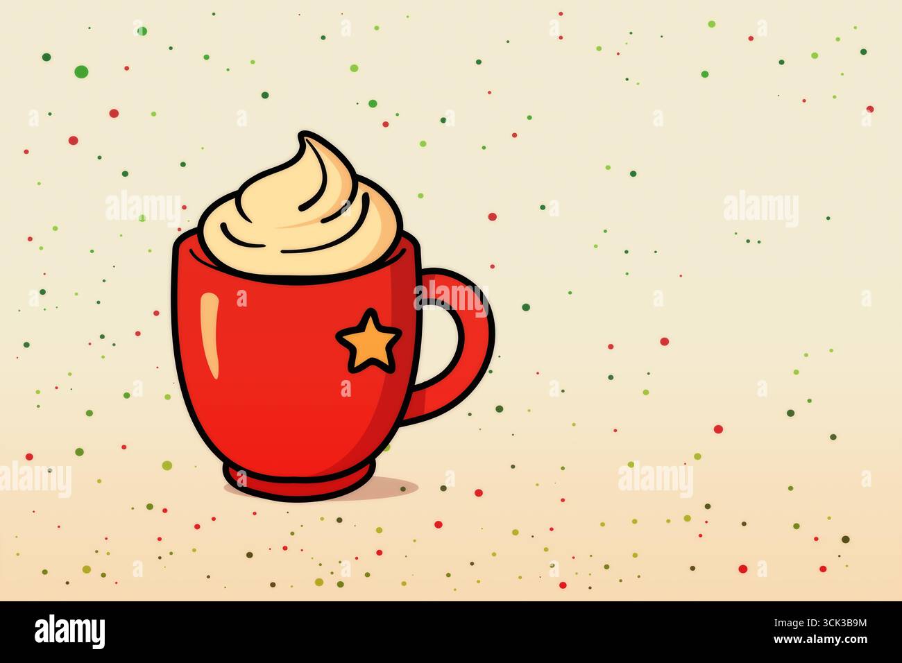 tazza da caffè vintage disegnata a mano, linea audace, grafica vettoriale per gli annunci di vendita Foto Stock