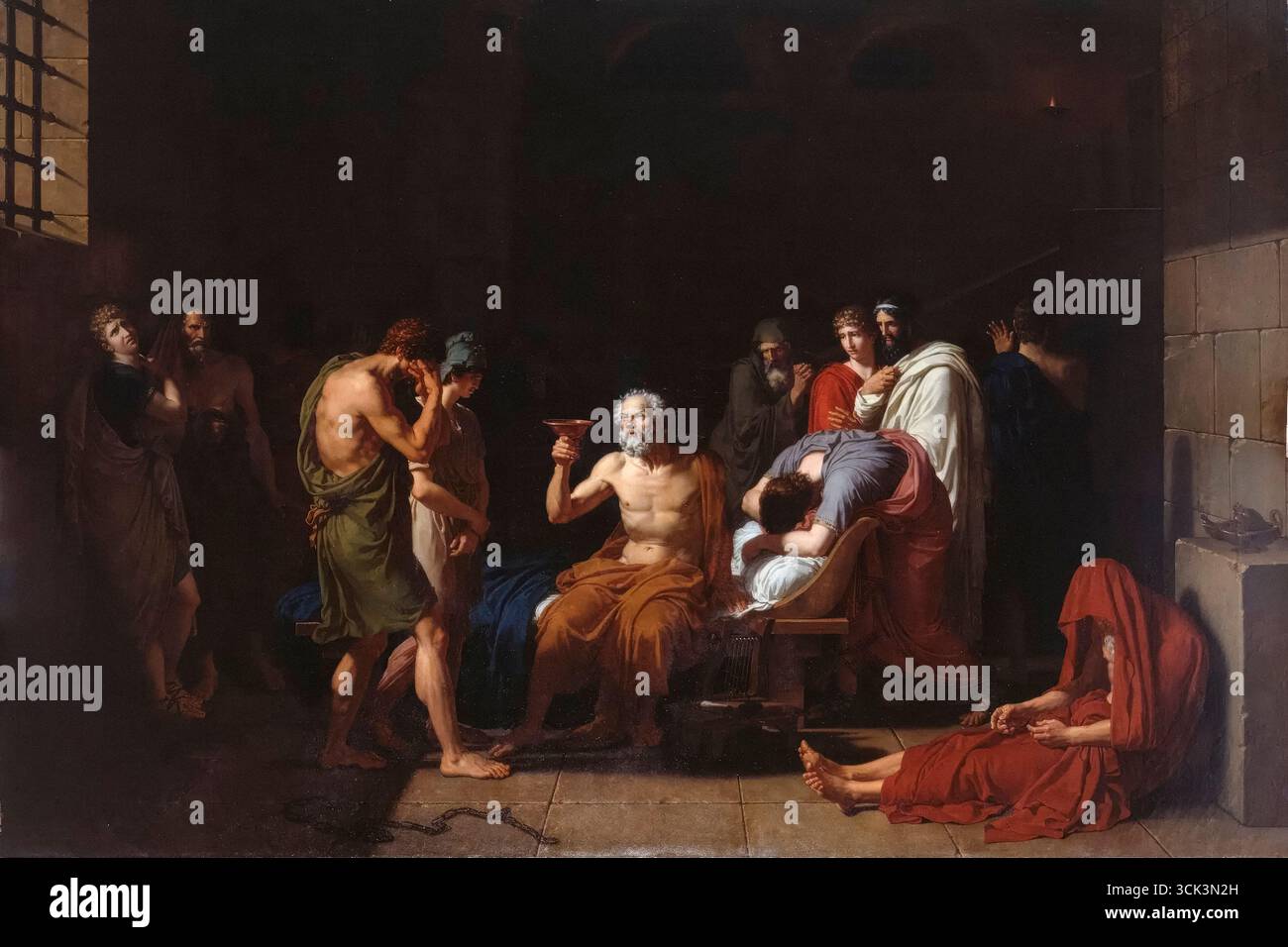 Morte di Socrate, pittura ad olio su tela di Francesco-Xavier Fabre, 1801-1802 Foto Stock