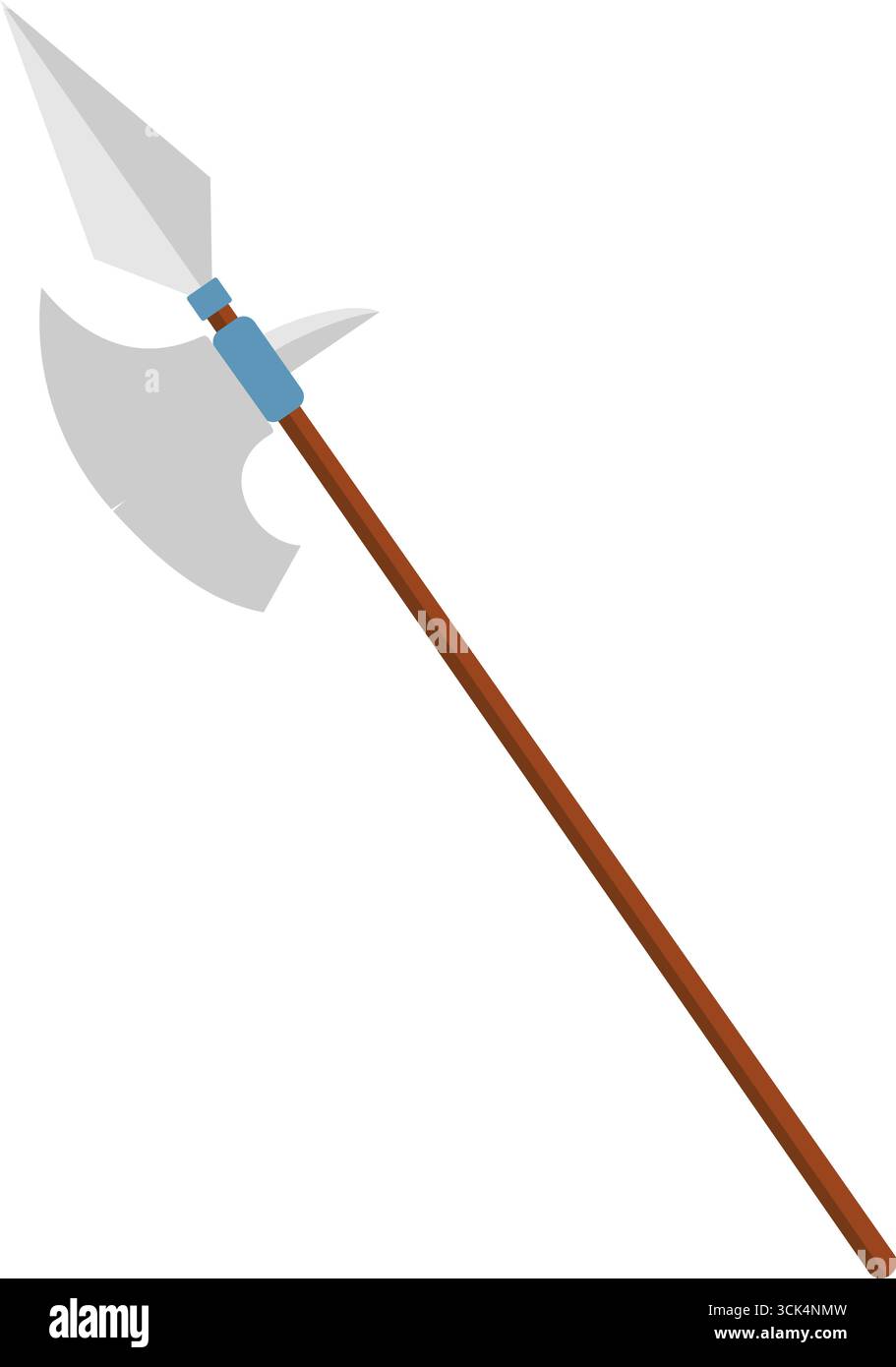 Cartoni animati Prince Knight Axe Weapon. Illustrazione vettoriale Flat Design isolato su sfondo trasparente Illustrazione Vettoriale