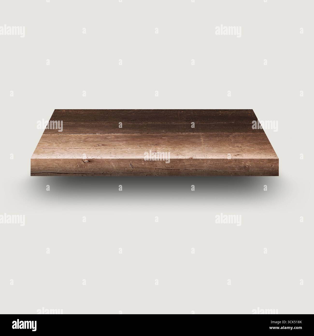 Una superficie piatta in legno con una finitura liscia, adatta per vari scopi di progettazione o esposizione. Foto Stock