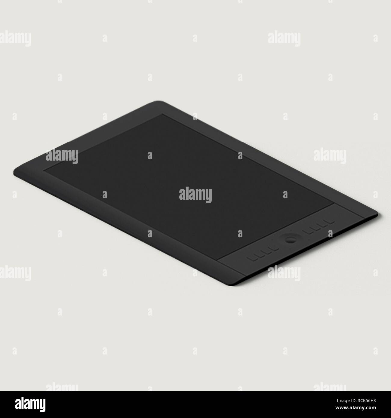 Un elegante tablet nero progettato per l'interazione digitale e il consumo di contenuti. Foto Stock