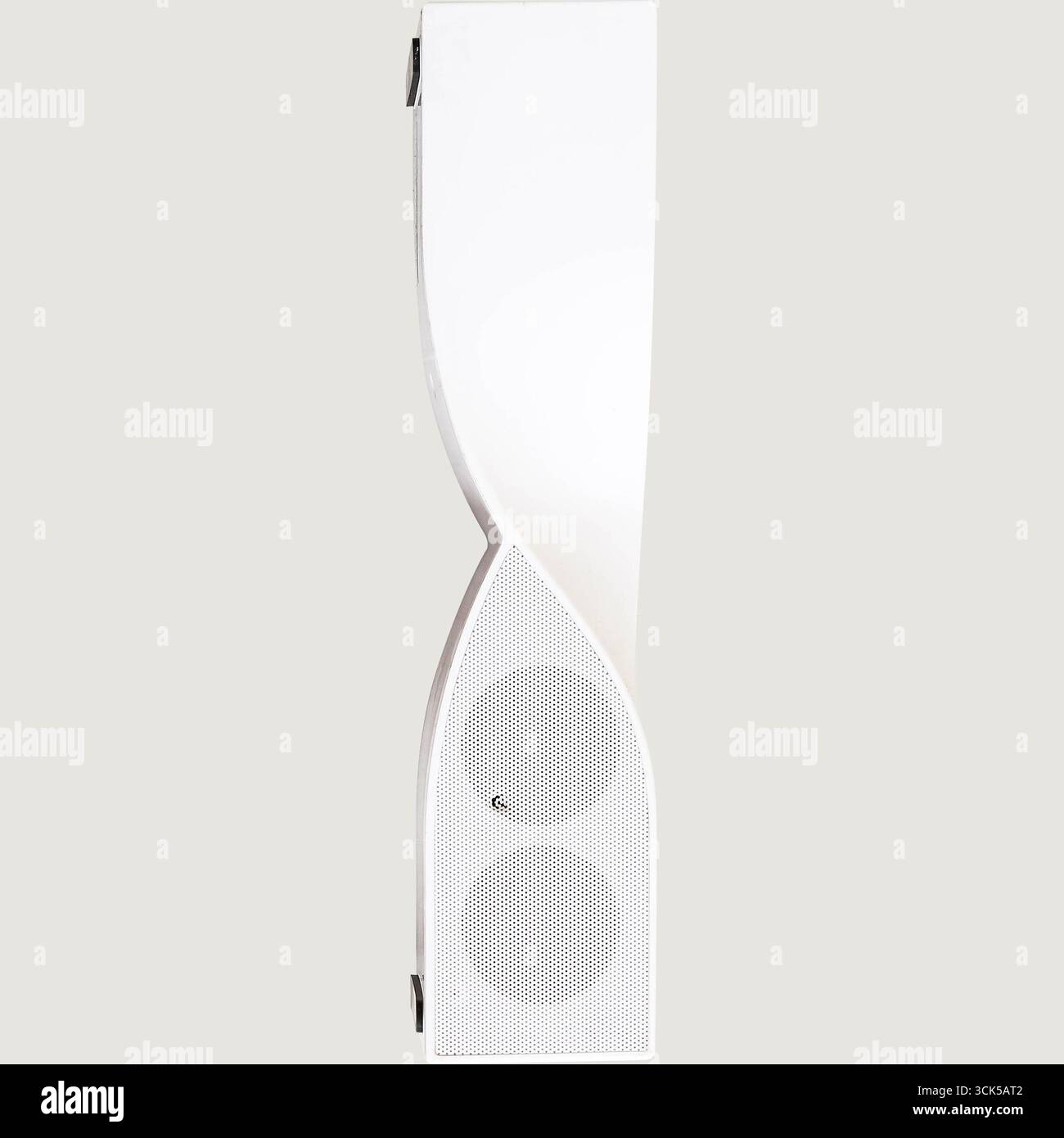 Un design moderno e astratto con una forma esclusiva e due elementi circolari. Foto Stock