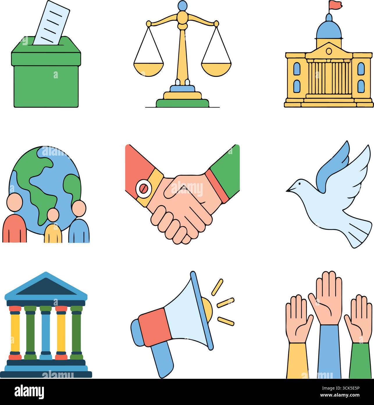 Illustrazioni della giornata internazionale della democrazia Illustrazione Vettoriale