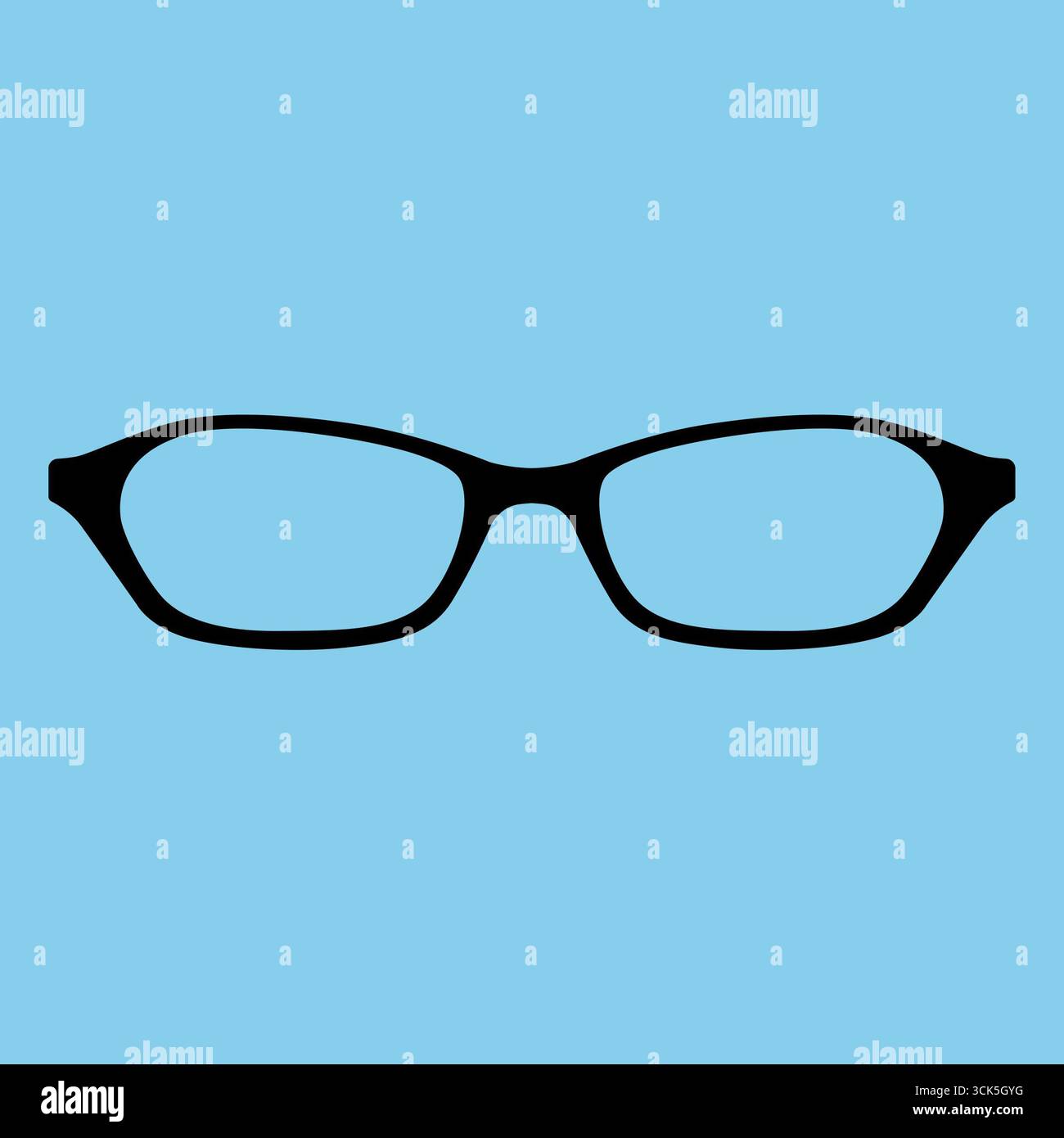 Una semplice silhouette nera di un albero con un tronco spesso e rami sparsi. Foto Stock