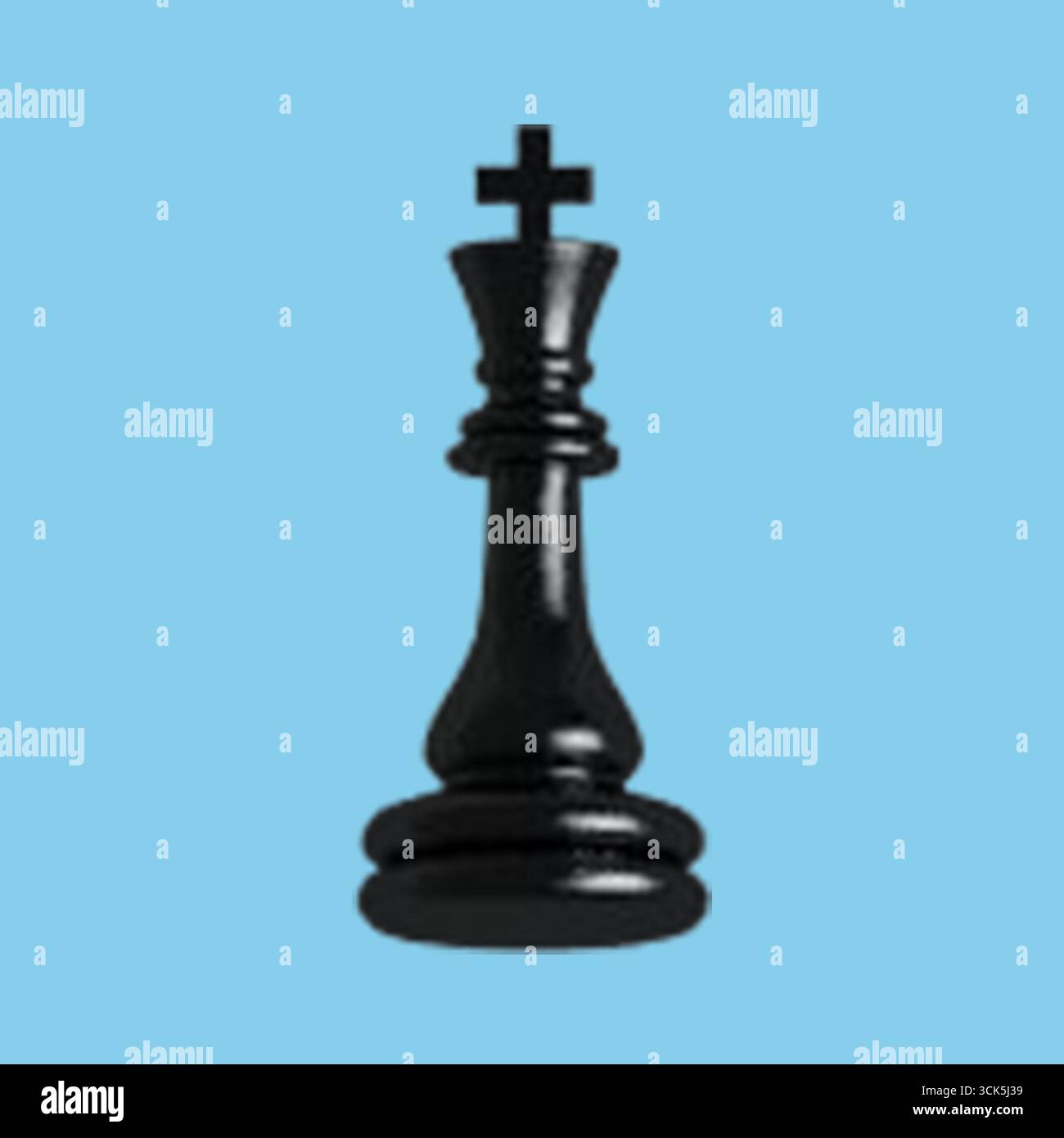 Un pezzo nero del re degli scacchi, che simboleggia il potere e la strategia nel gioco degli scacchi. Foto Stock
