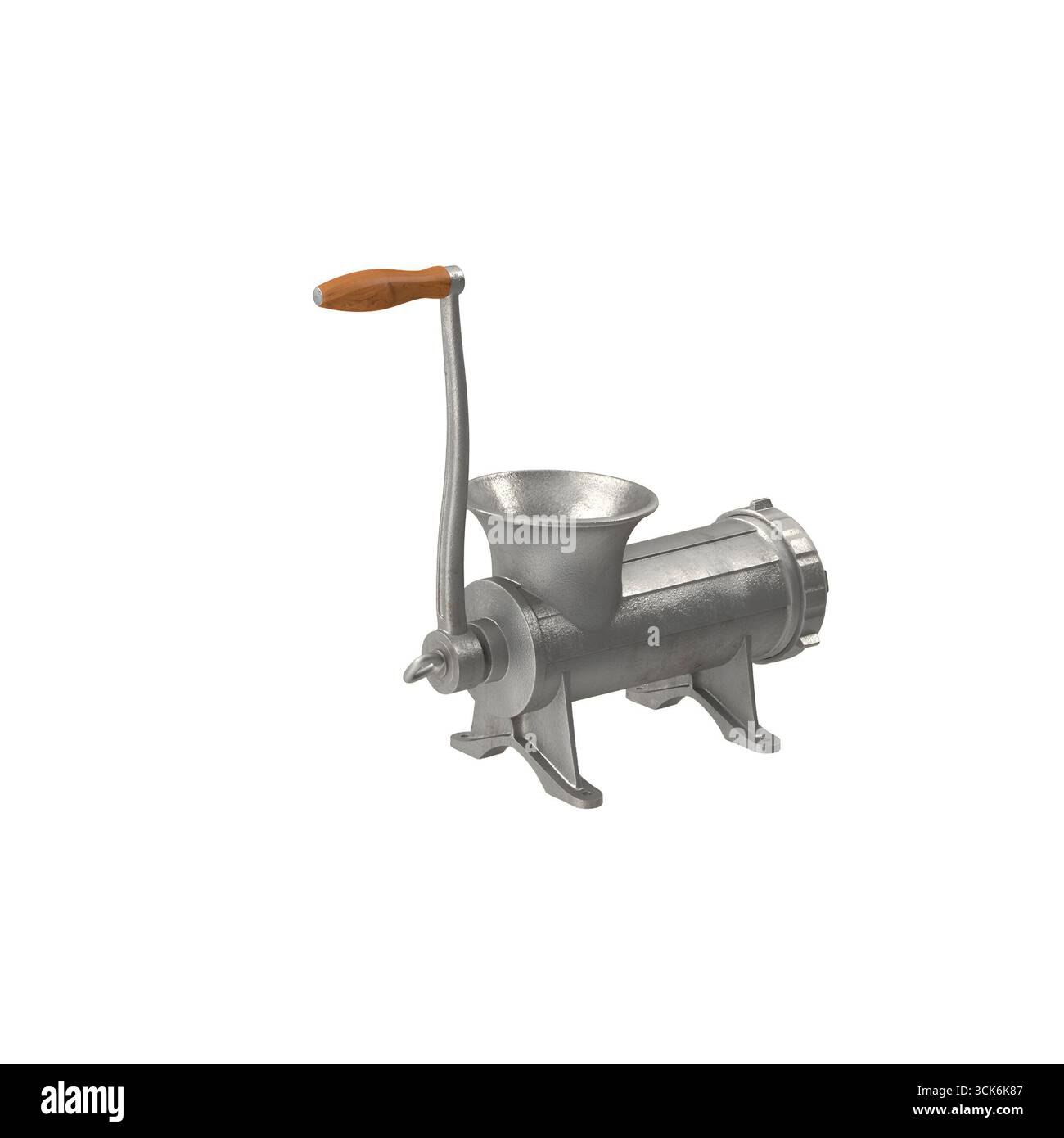 Macinacaffè manuale in metallo, progettato per macinare carne e altri alimenti. Foto Stock