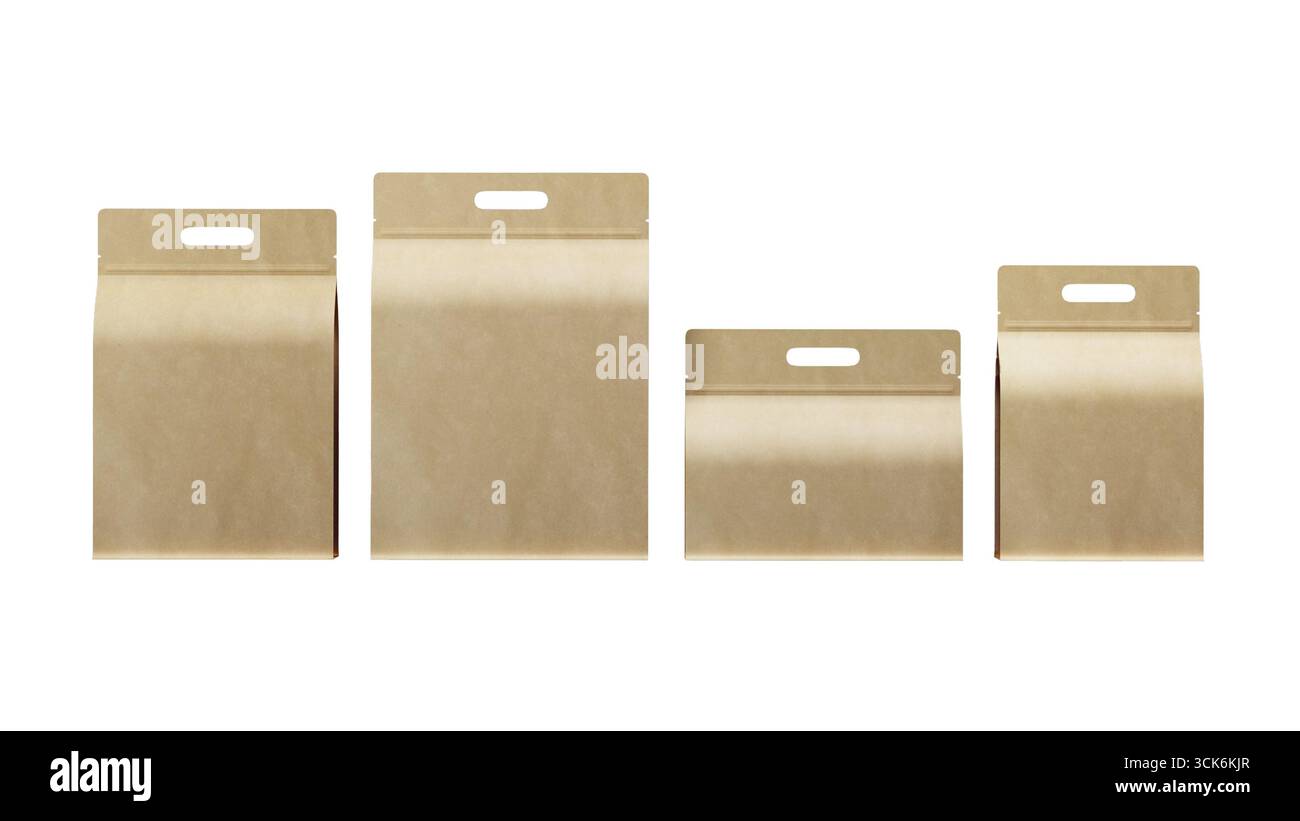 Una raccolta di quattro scatole di cartone di varie dimensioni, progettate per la conservazione o il confezionamento. Foto Stock