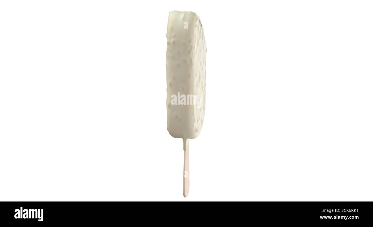Un dessert cremoso e congelato su un bastoncino, perfetto per una delizia rinfrescante. Foto Stock