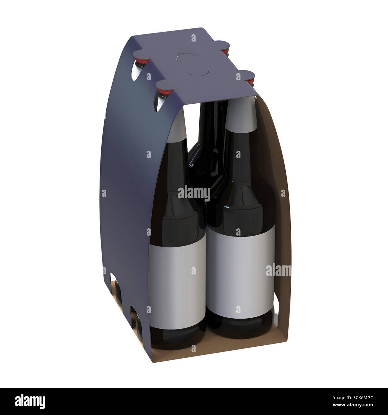 Un supporto da sei confezioni per bottiglie, progettato per un facile trasporto di bevande. Foto Stock