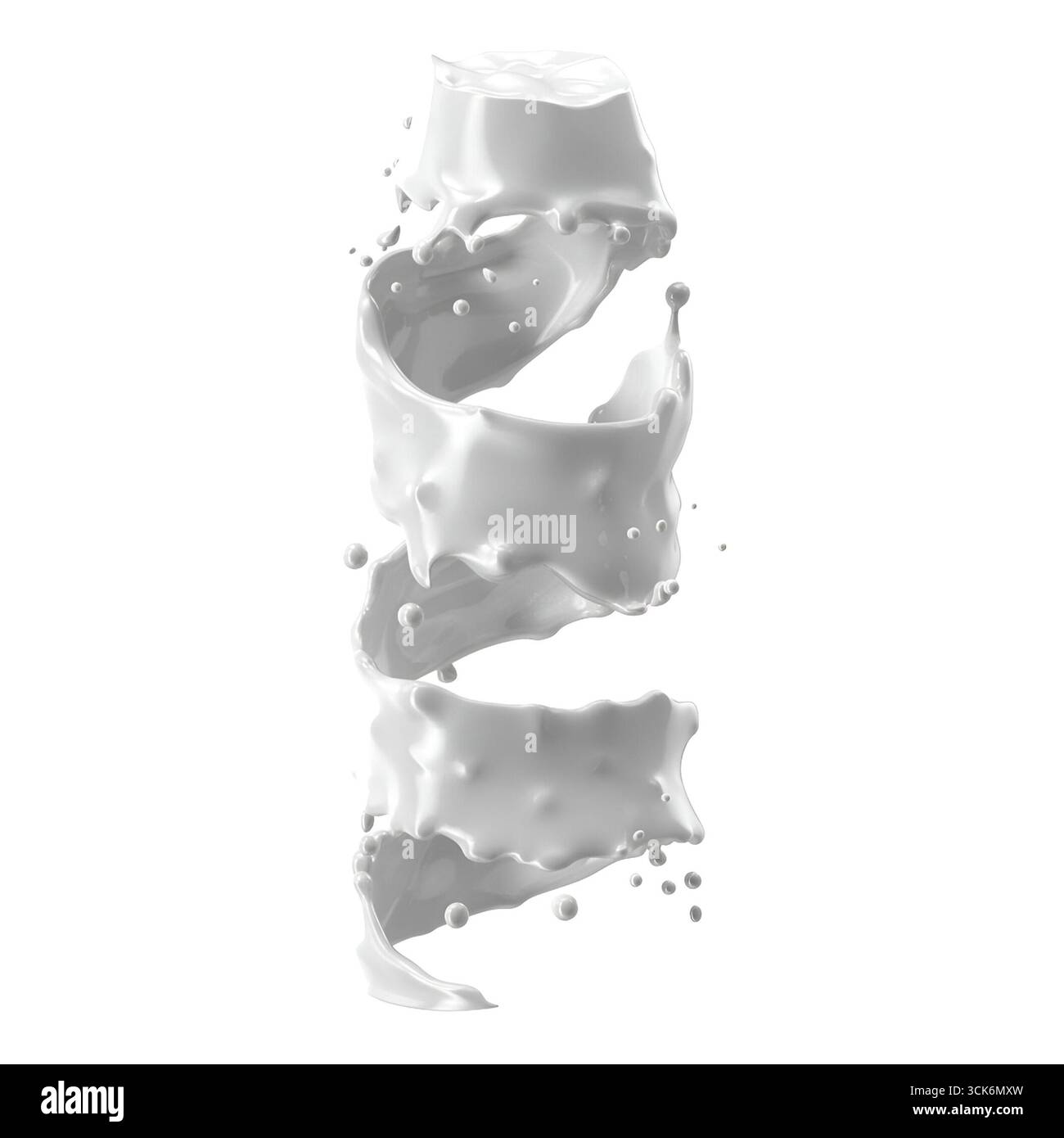 Un vorticoso spruzzo di liquido, simile a crema o latte, creando un effetto visivo dinamico e fluido. Foto Stock