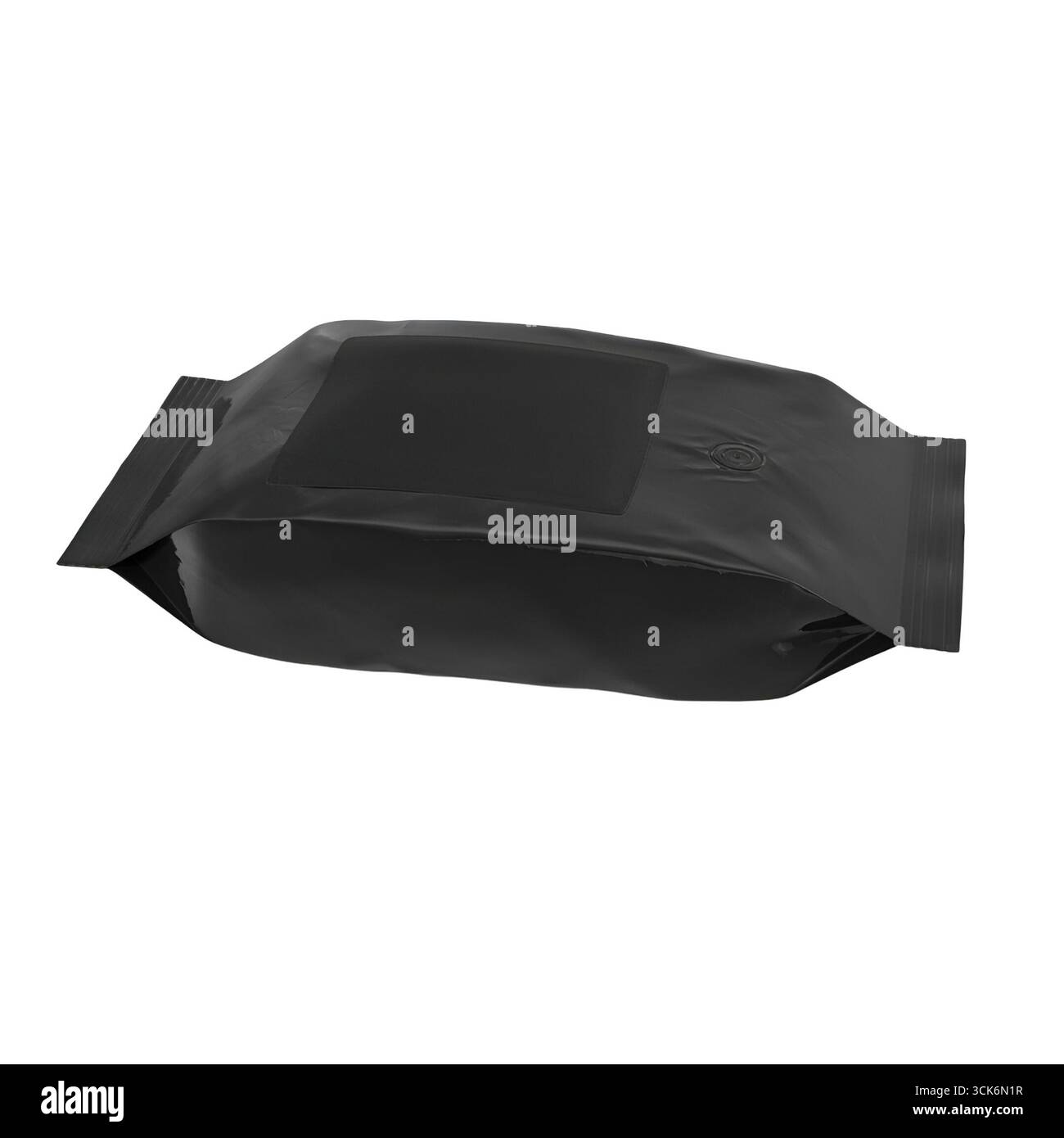 Un elegante packaging nero, probabilmente per un prodotto, caratterizzato da un design minimalista. Foto Stock
