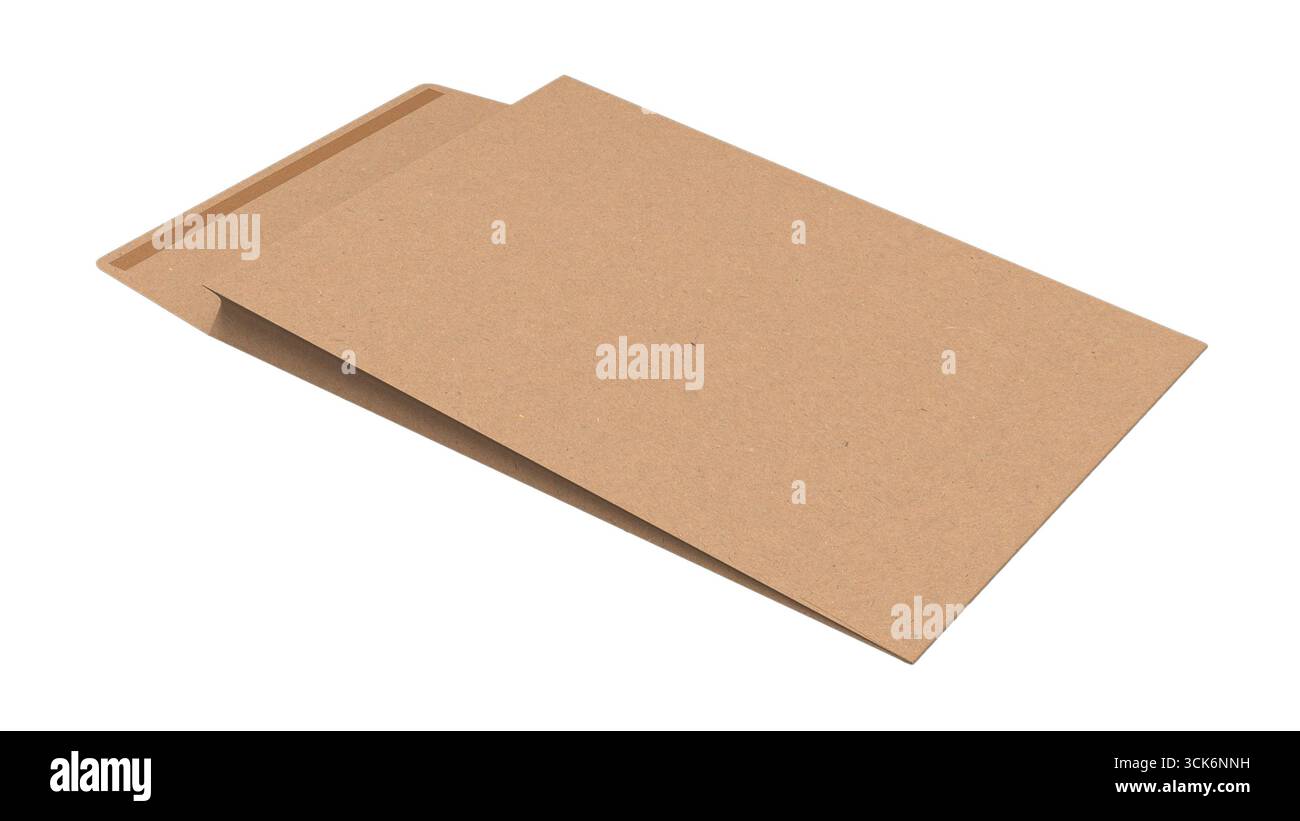 Busta di cartone marrone comune utilizzata per spedire documenti o articoli in modo sicuro. Foto Stock