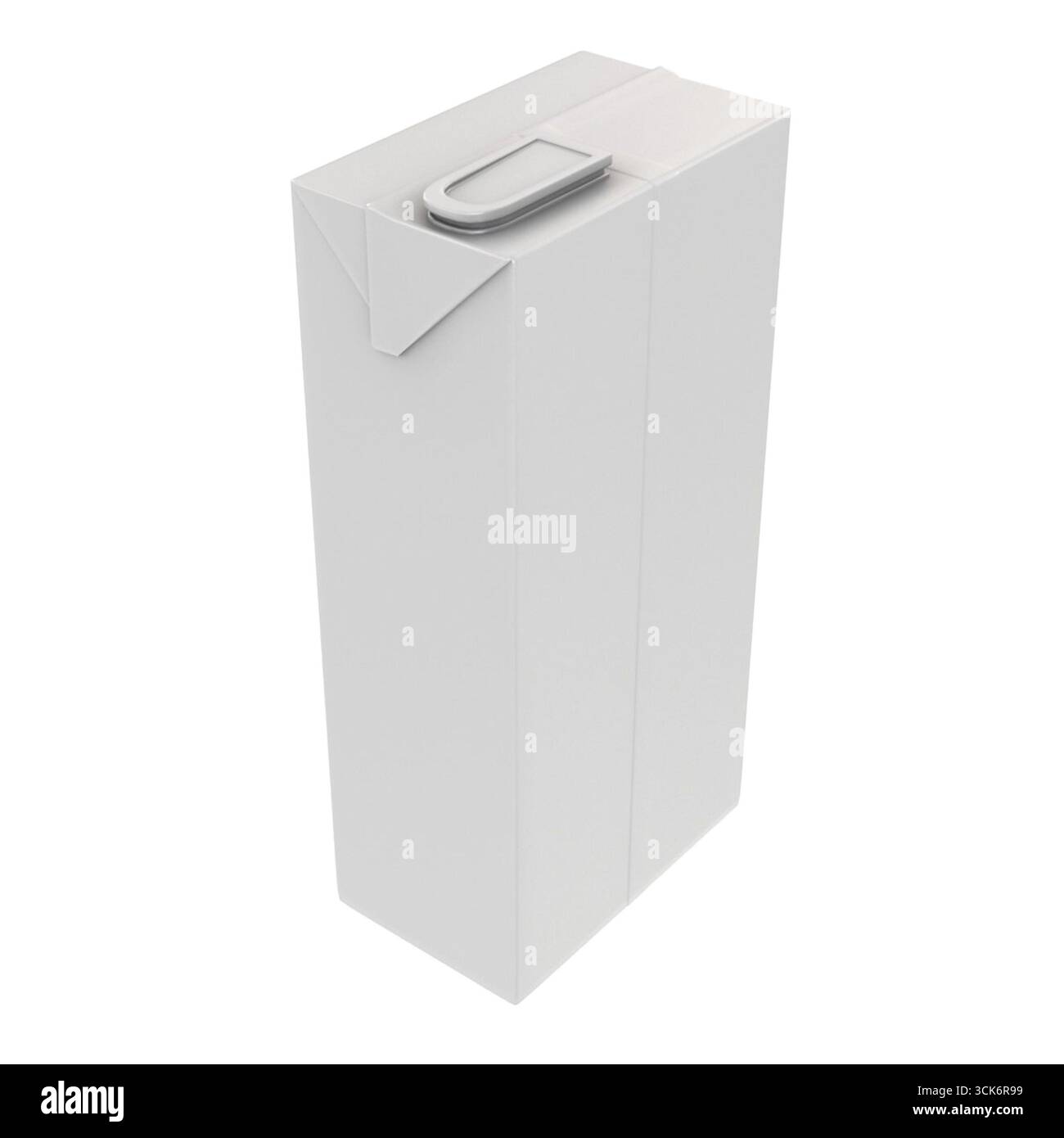 Un cartone bianco semplice, generalmente utilizzato per confezionare bevande come latte o succo di frutta. Foto Stock