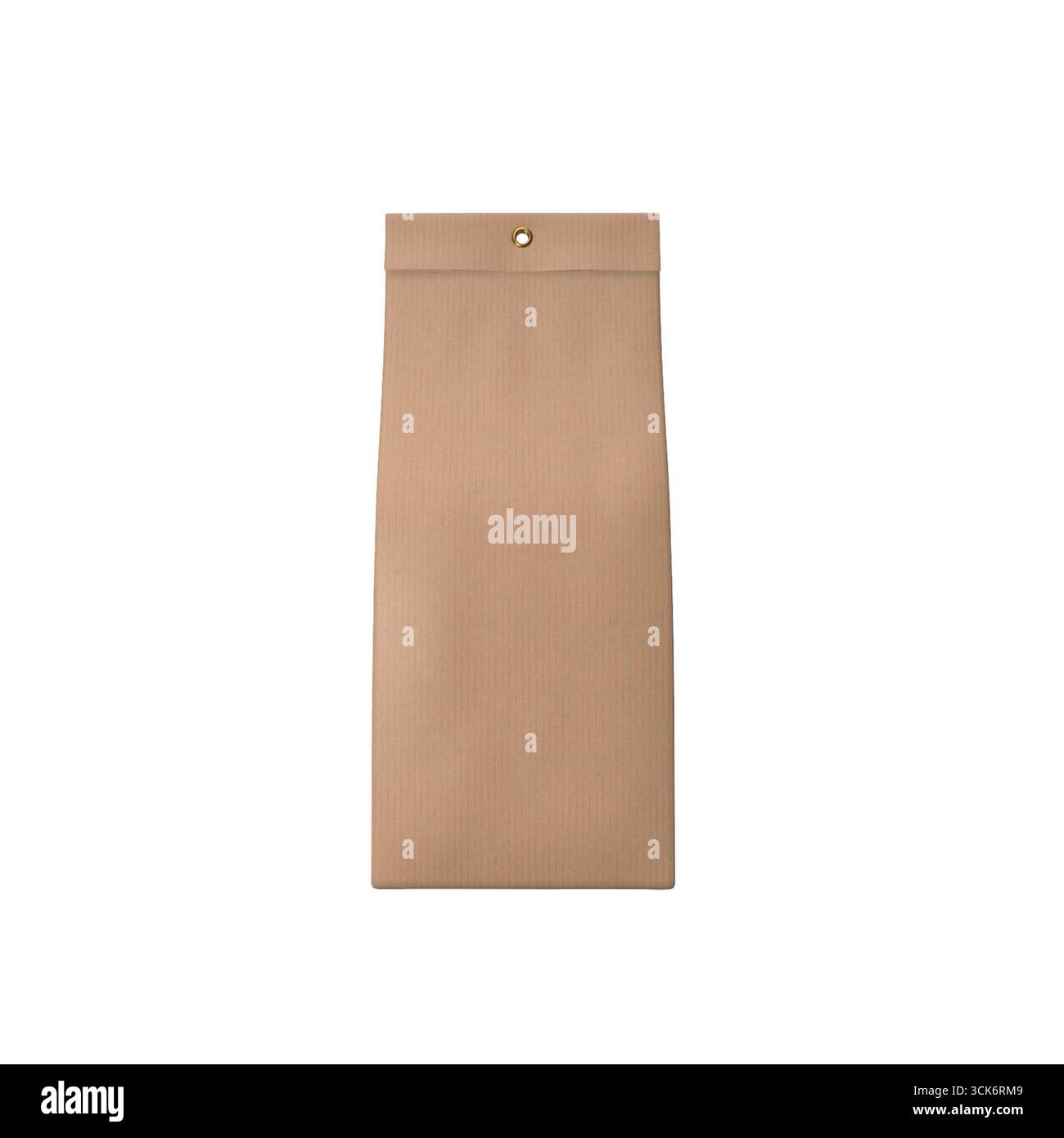 Una busta semplice e abbronzata progettata per contenere documenti o lettere, dotata di un'aletta superiore e di un foro per appendere. Foto Stock