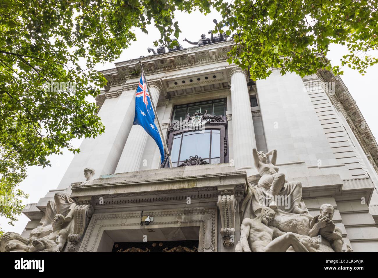 Australian High Commission London Building con bandiera. Londra, Regno Unito, 10 agosto 2024 Foto Stock