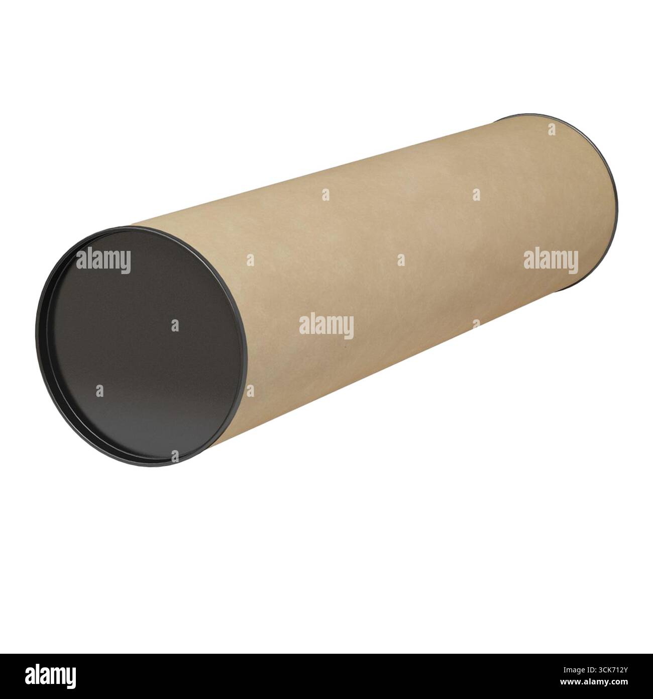 Tubo di cartone cilindrico, comunemente utilizzato per il confezionamento o lo stoccaggio. Foto Stock