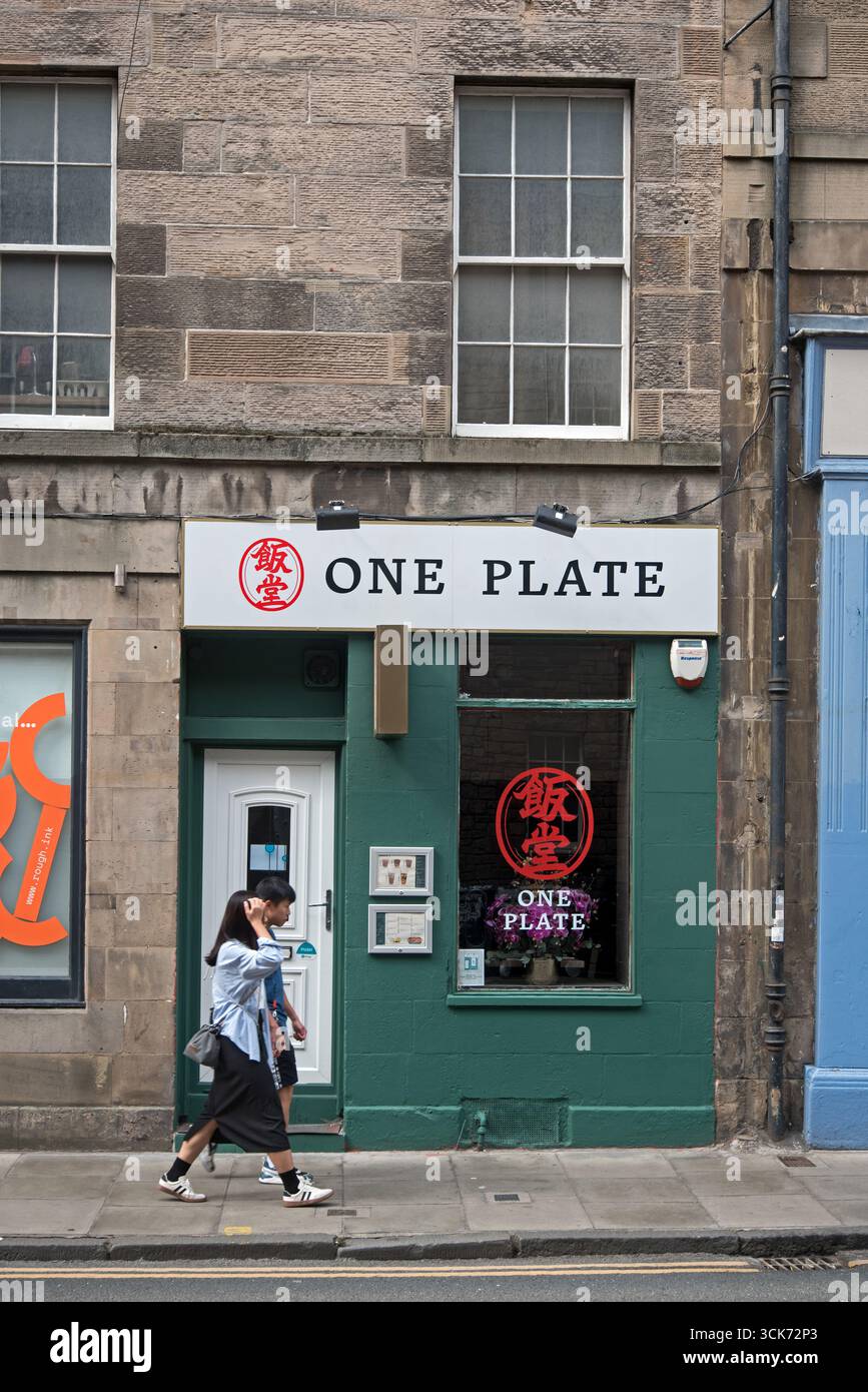 One Plate, un fast food in stile Hong Kong in Buccleuch Street, Edimburgo, Scozia, Regno Unito. Foto Stock