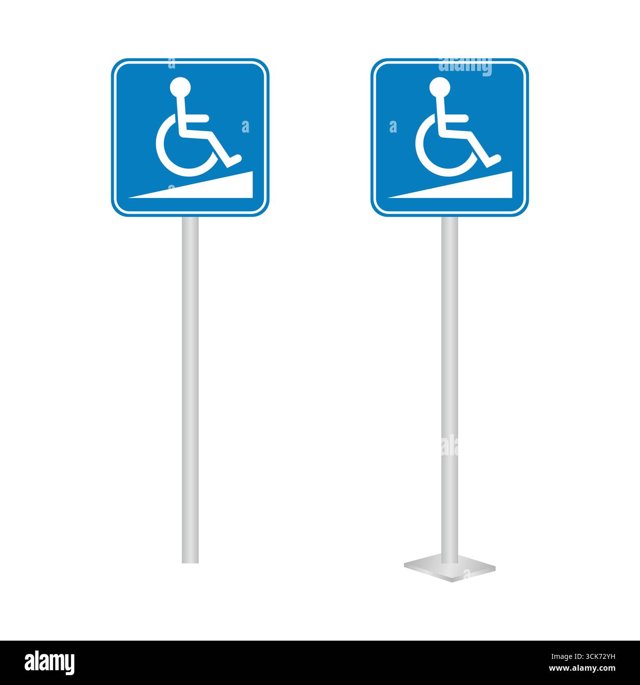 Segnale di parcheggio per disabili. Segnale parcheggio per disabili. Cartello accessibile con sedia a rotelle. Illustrazione vettoriale. Illustrazione Vettoriale