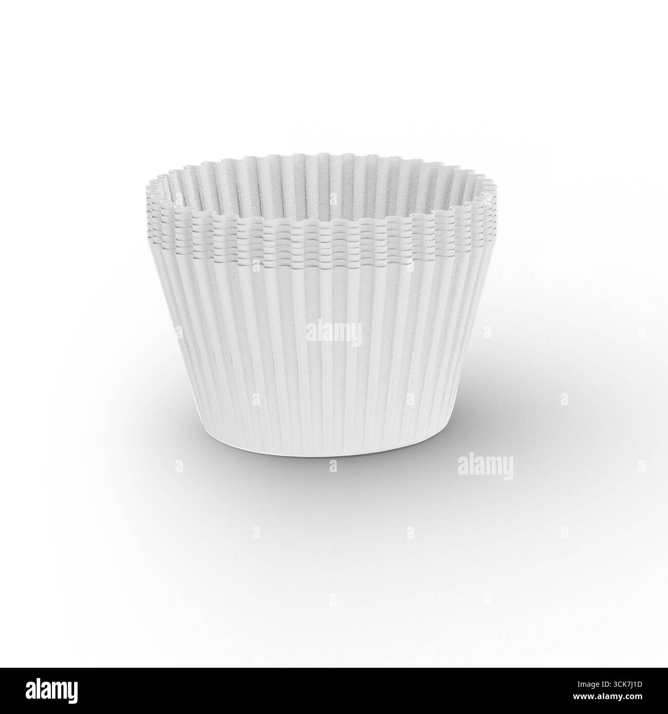 Una pila di tazze da forno bianche, progettate per preparare e servire prodotti da forno. Foto Stock