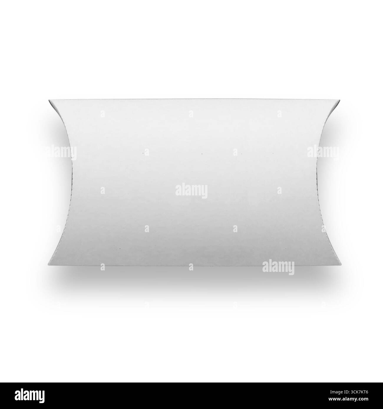 Un design semplice, curvo, bianco, della scatola di cuscini adatto per il confezionamento. Foto Stock