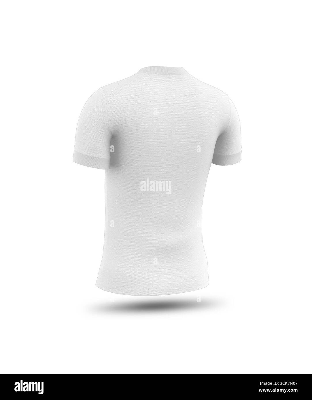 Una semplice t-shirt bianca esposta sul retro, che ne sottolinea il design semplice e la versatilità. Foto Stock