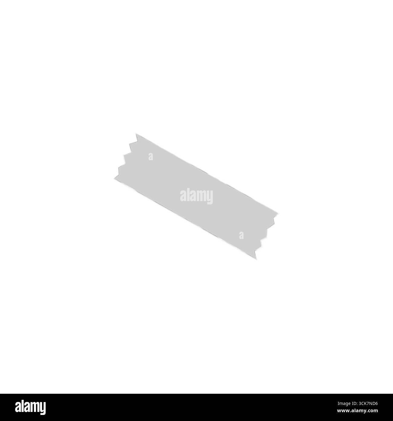 Una semplice striscia rettangolare grigia, che potrebbe rappresentare un pezzo di nastro o un'etichetta. Foto Stock