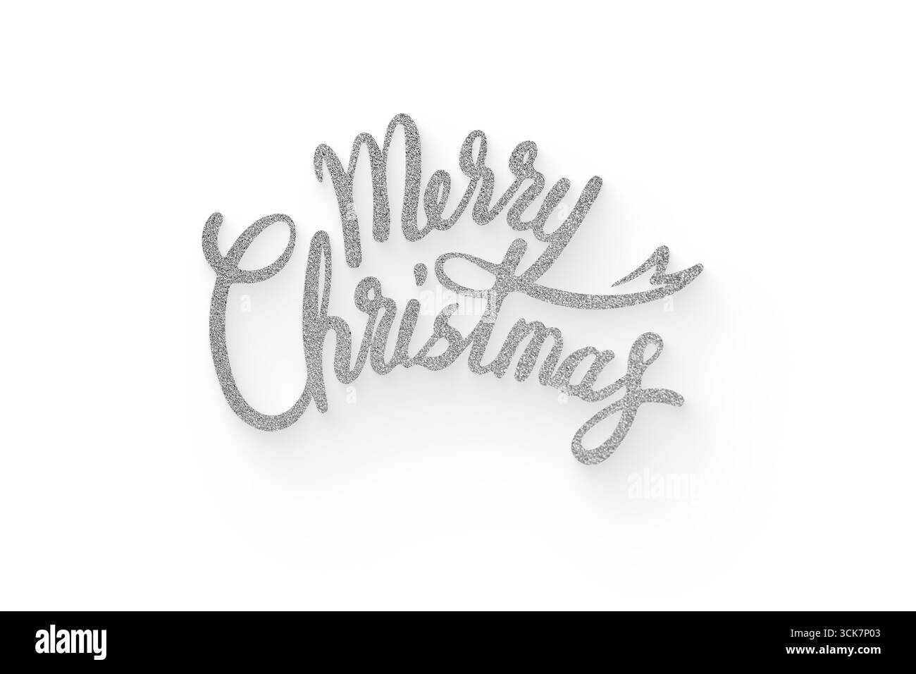 Un testo decorativo con la frase "buon Natale" in uno stile luccicante. Foto Stock