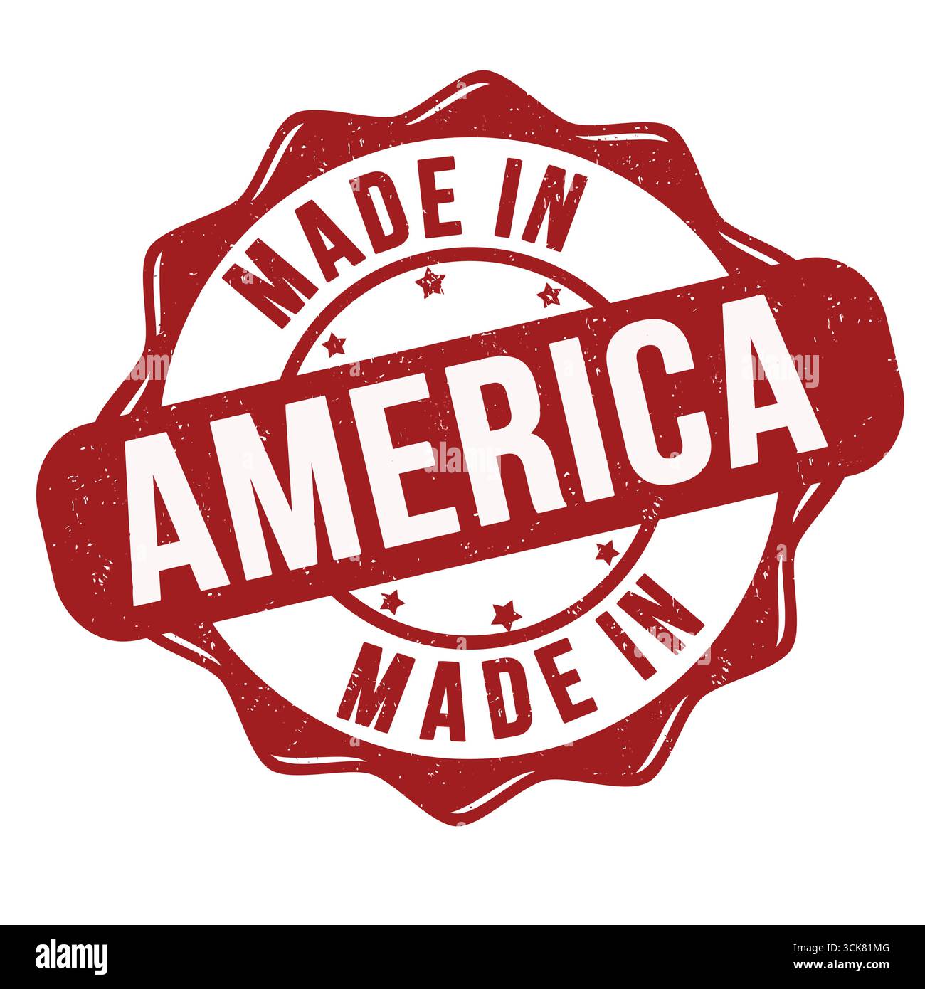 Timbro in gomma grunge Made in America su sfondo bianco, illustrazione vettoriale Illustrazione Vettoriale