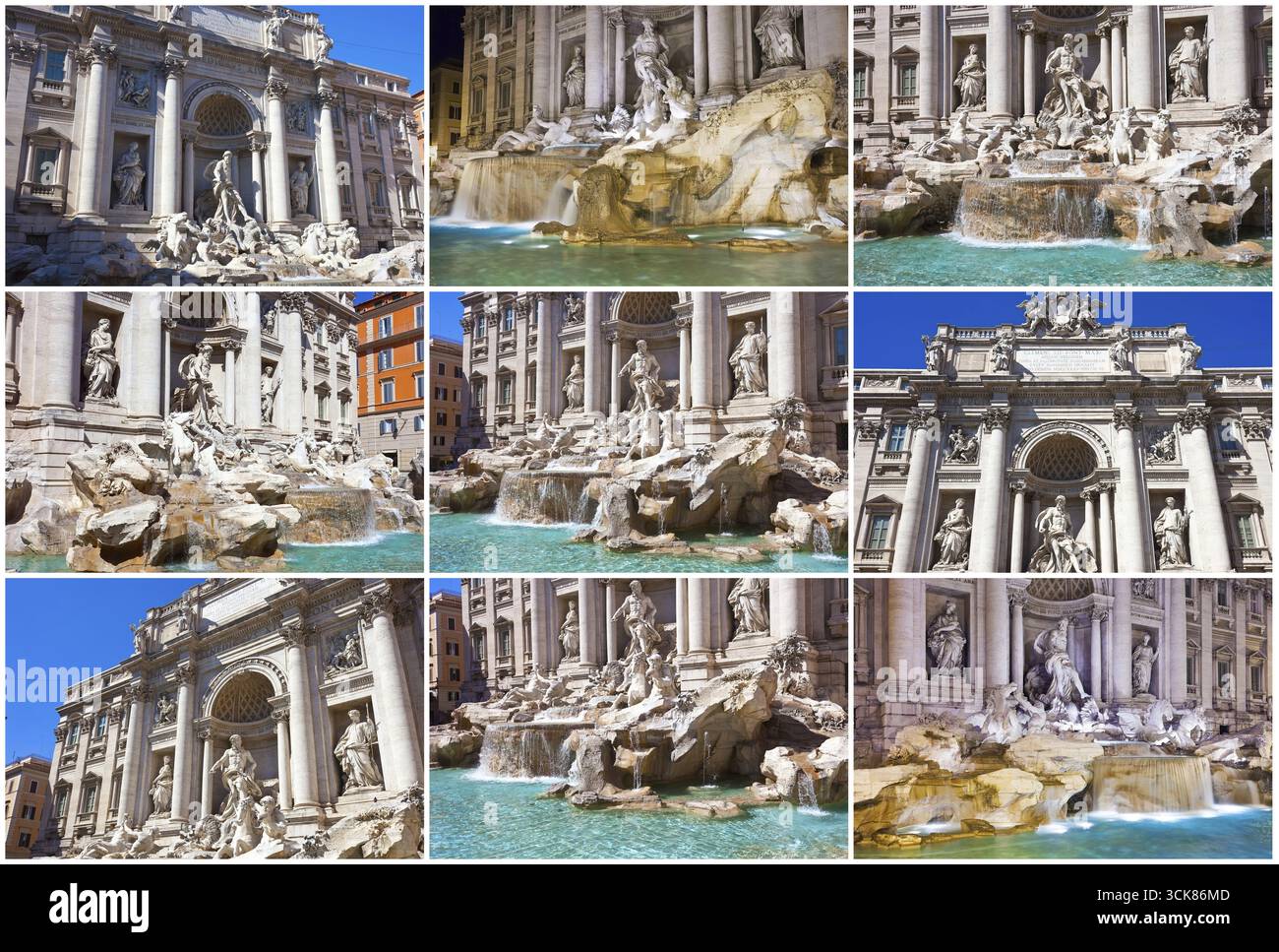 Fontana di Trevi - la più famosa fontana di Roma, Italia Foto Stock
