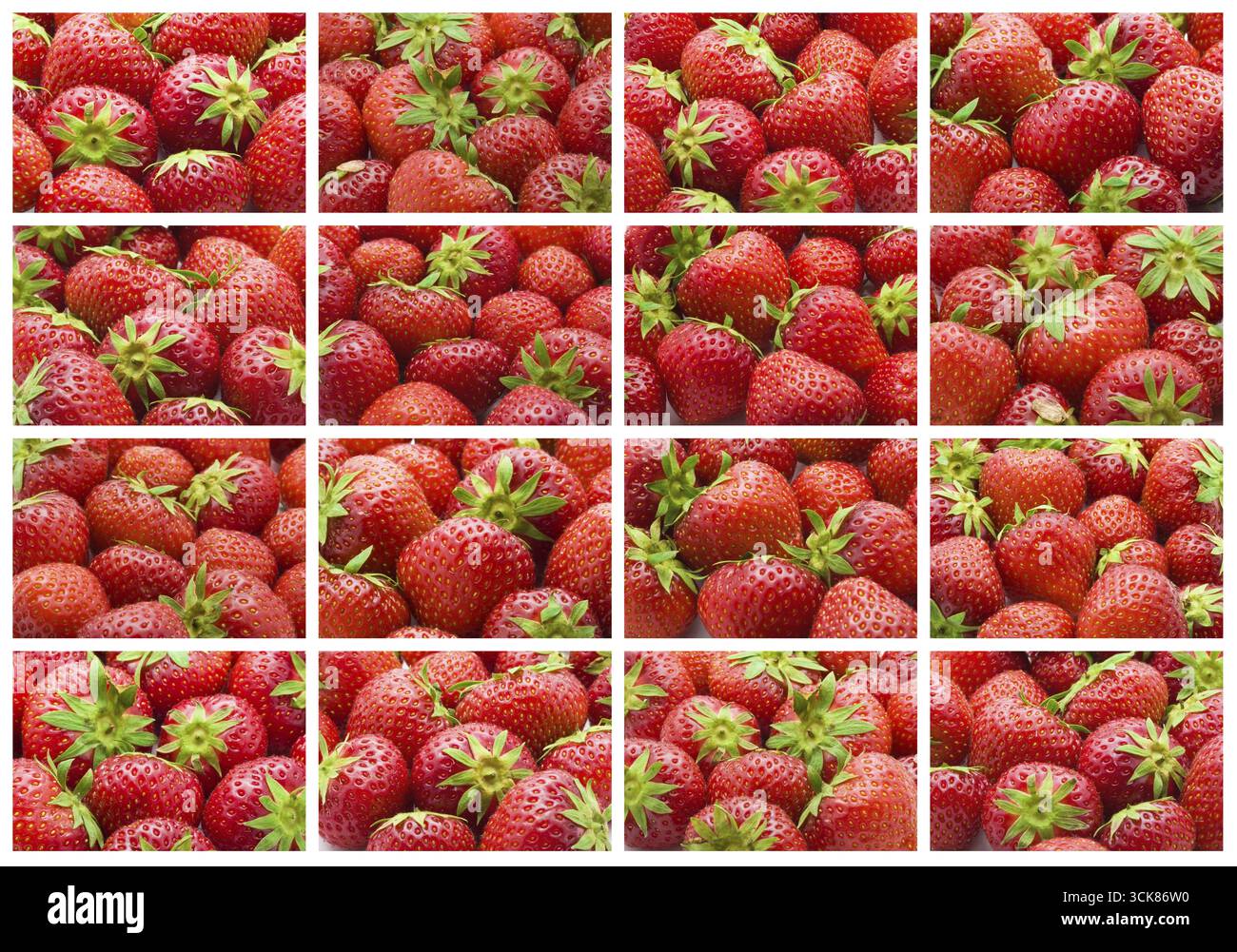 Raccolta di fragole dolci rendendo nice background Foto Stock