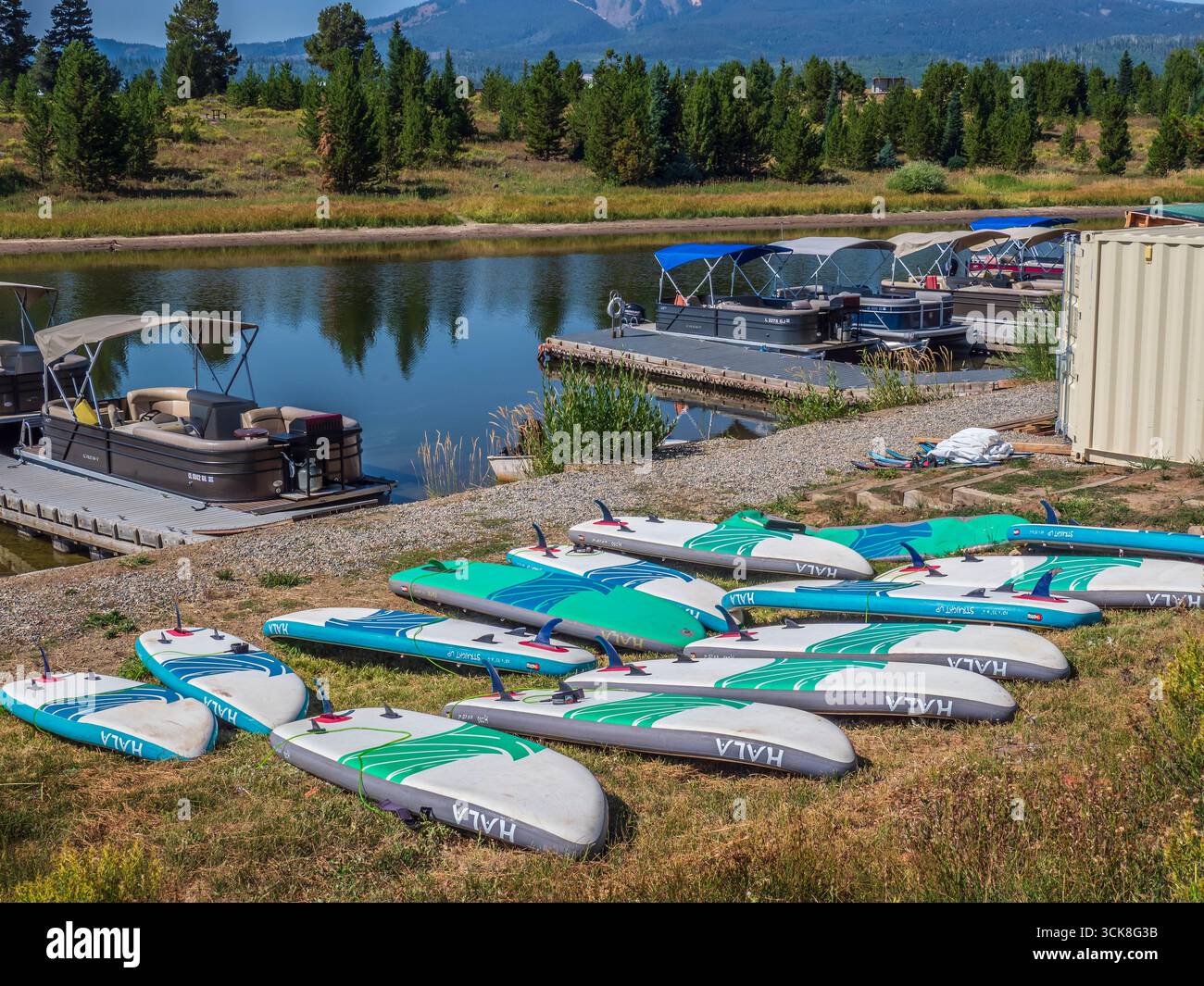 Porticciolo, Steamboat Lake State Park, Clark, Colorado. Foto Stock