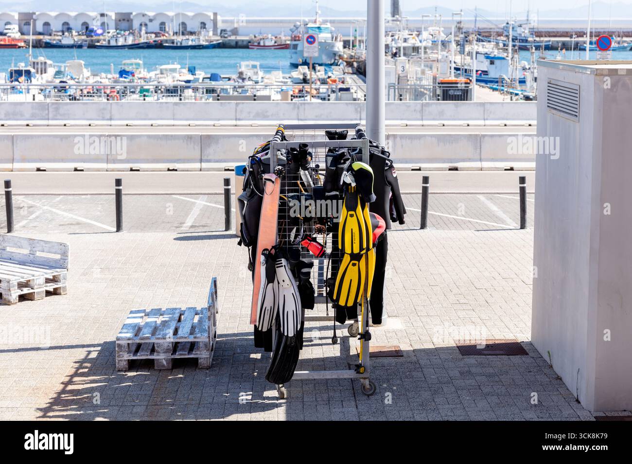 Porto di Tarifa con autobus Balearia Spagna settembre 2025 Foto Stock