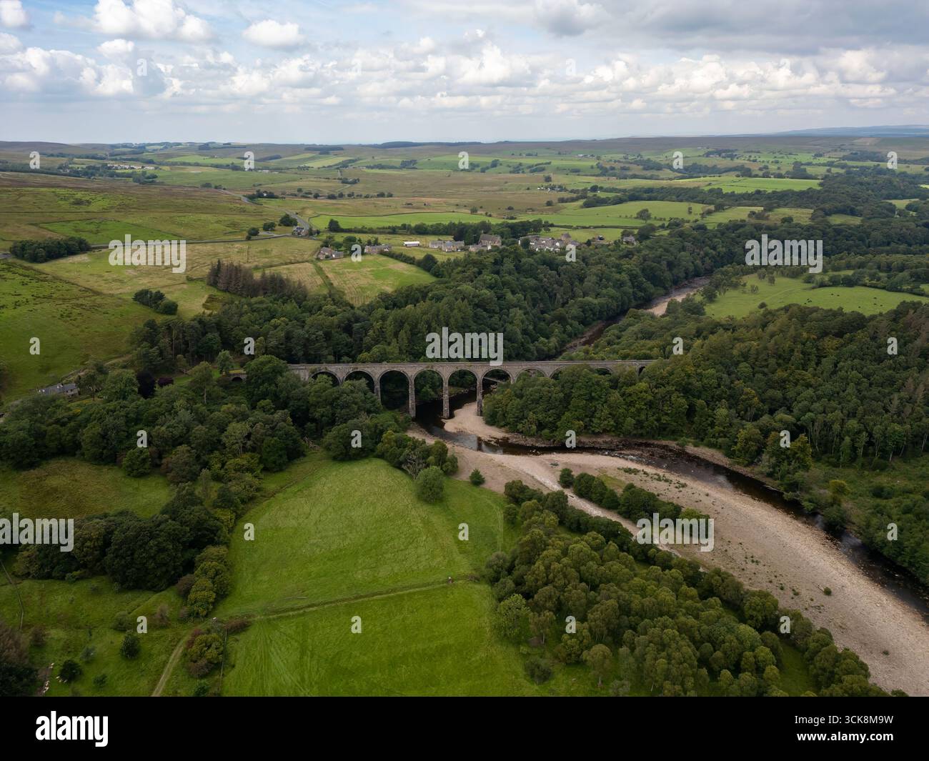 Vista aerea del viadotto Lambley a Northumberland, Regno Unito Foto Stock