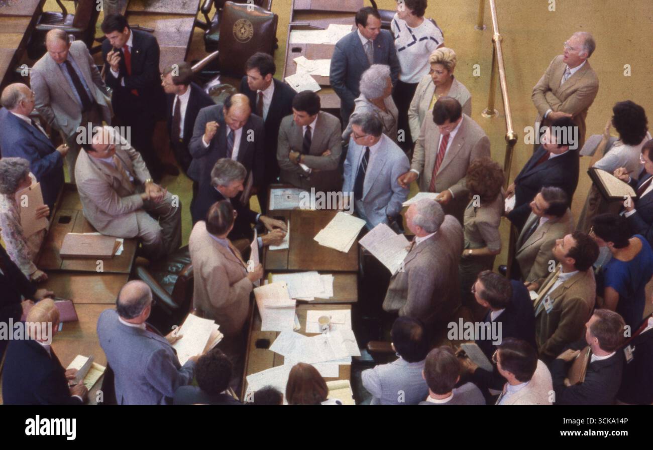 Riunione del Texas House Committee al piano della camera, sessione del 1989. Foto Stock