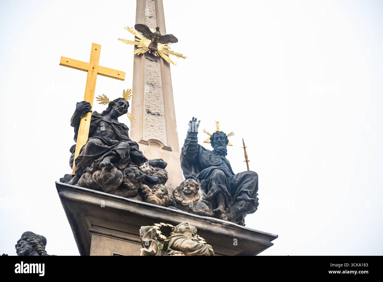 Praga, repubblica Ceca - 29 dicembre 2024. Colonna della peste della Santissima Trinità Foto Stock