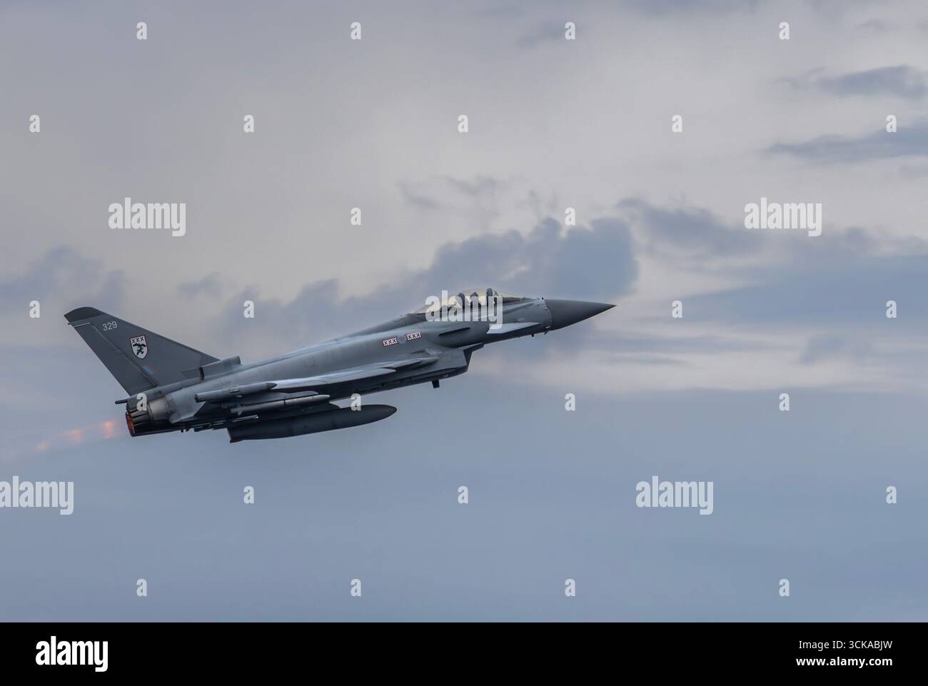 6 settembre 2025: RAF Typhoon display team durante la loro esibizione all'International Ayr Show Festival of Flight: Scotland, UK. Foto Stock