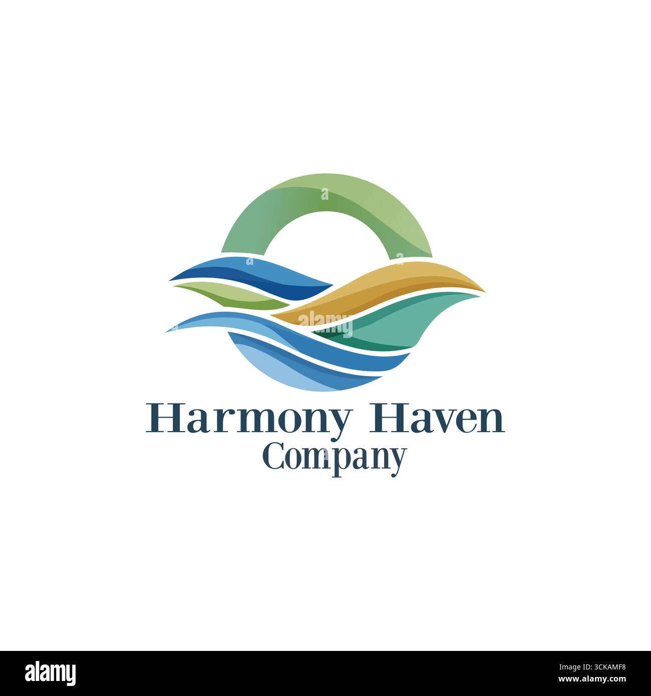 "Harmony Haven: Tranquil Company Logo Design" Illustrazione Vettoriale