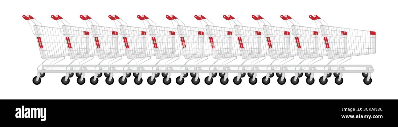 Carrello della spesa o carrello della spesa. Concetto di shopping. Illustrazione vettoriale. Illustrazione Vettoriale