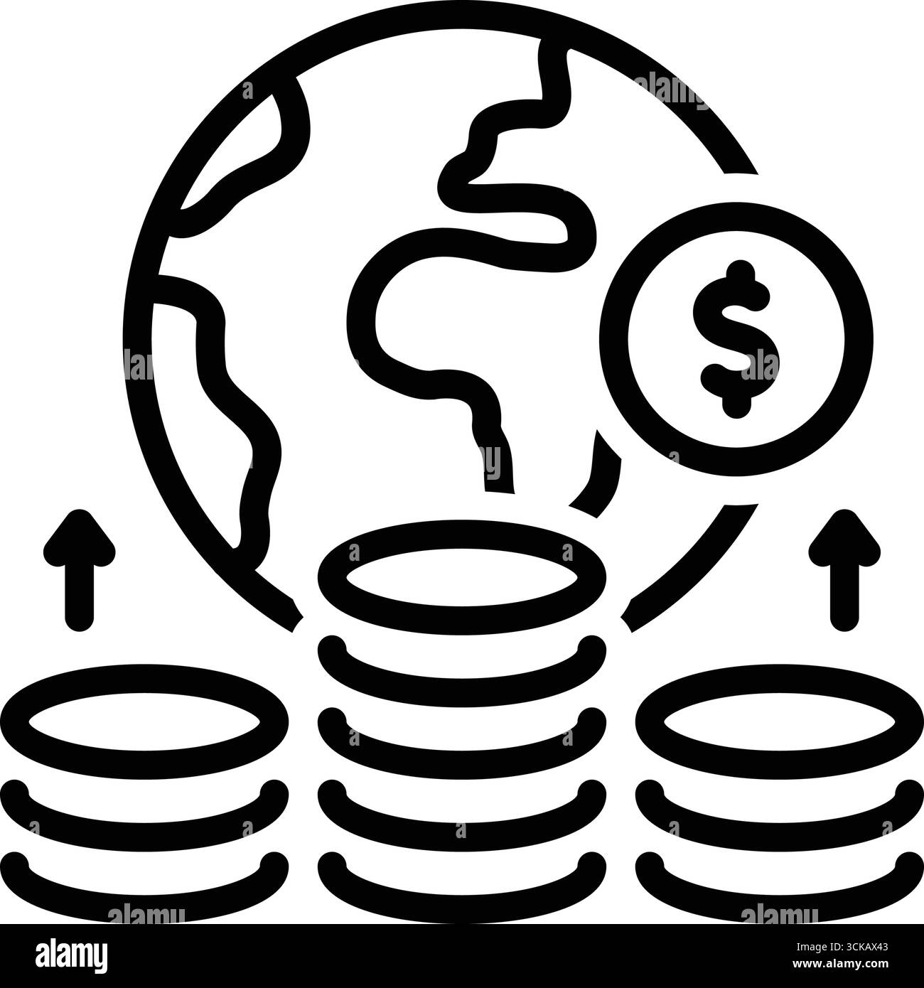 Icona dell'impatto economico, economico Illustrazione Vettoriale