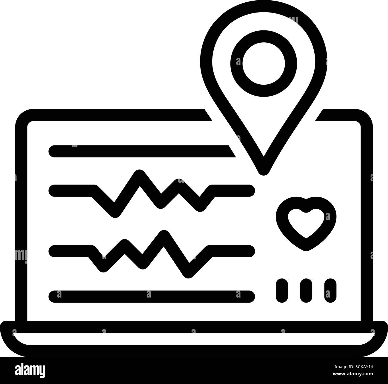 Icona per la visita di monitoraggio, il monitoraggio Illustrazione Vettoriale