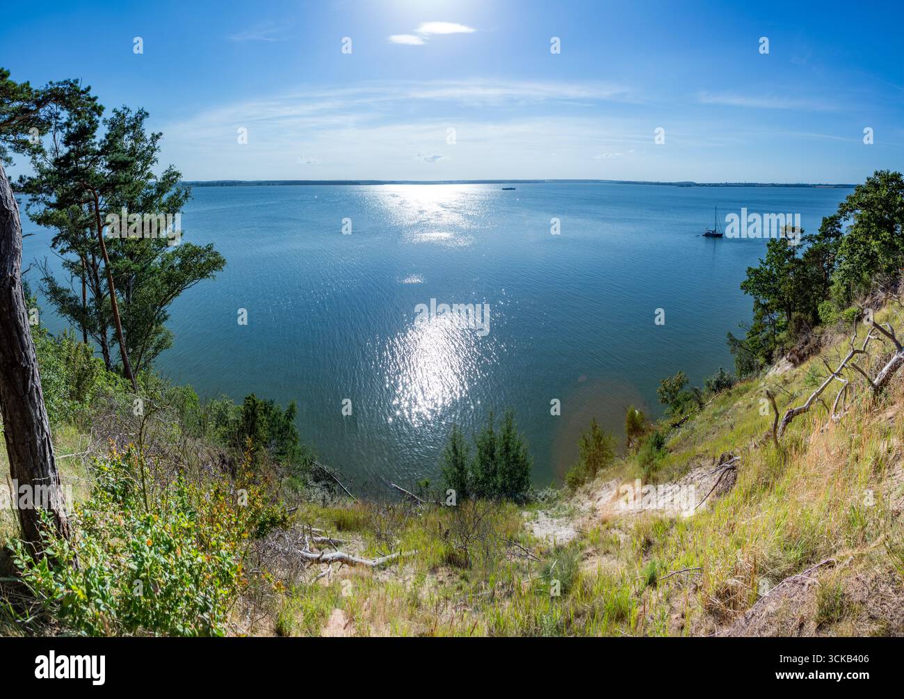 Paesaggio roccioso a Usedom a Glitz con vista sul Mar baltico Foto Stock