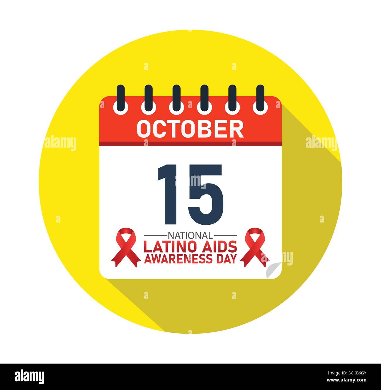 National Latino AIDS Awareness Day 15 ottobre Calendar Graphic Design. banner per post sui social media. Illustrazione vettoriale Illustrazione Vettoriale